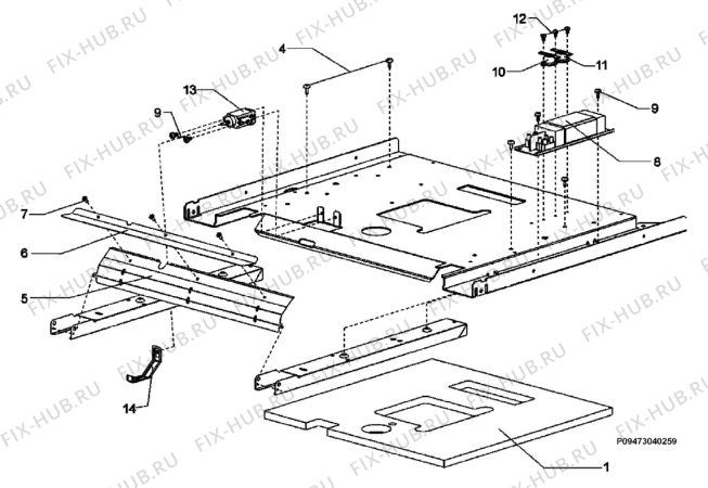 Взрыв-схема микроволновой печи Electrolux EMC38905X - Схема узла Section 2